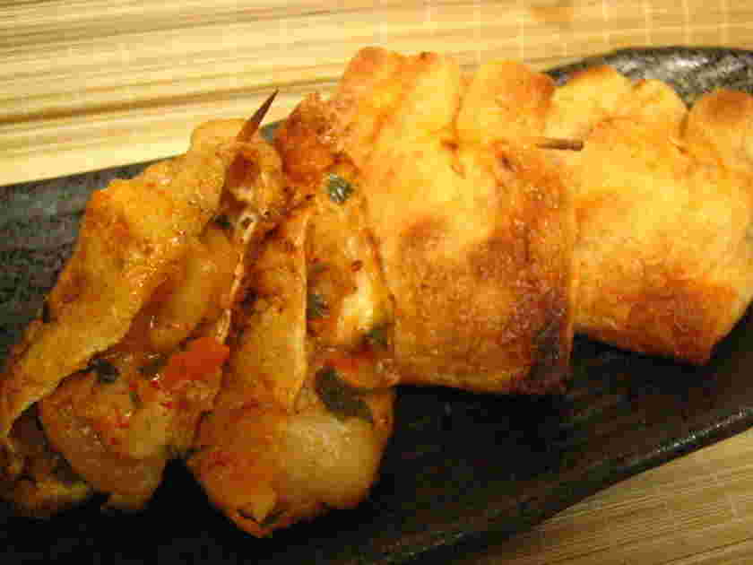 油揚げとチーズを使った韓国風カリカリ包み