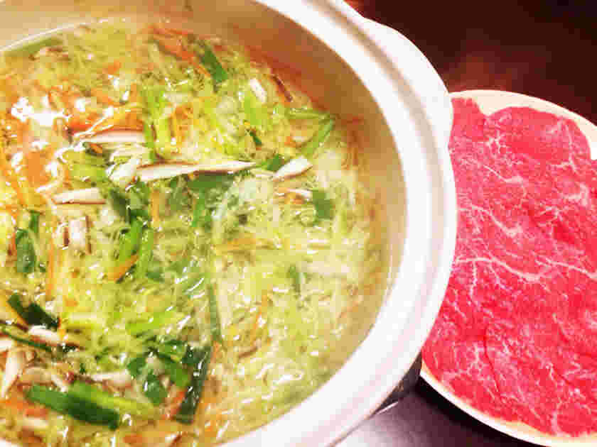 千切り野菜のしゃぶしゃぶ鍋