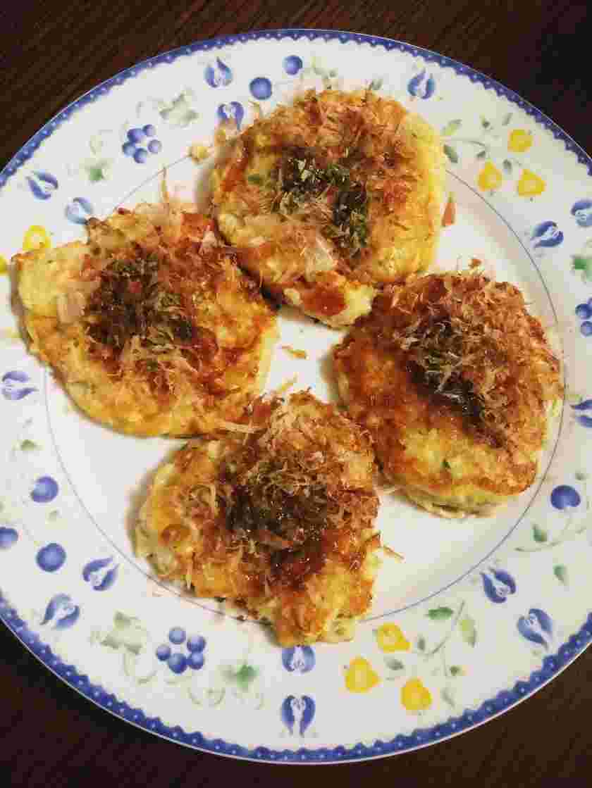 豆腐とキャベツのお好み焼き