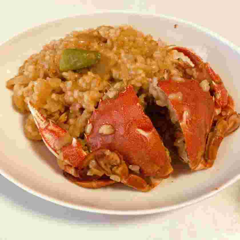カニ料理のトマト豆乳リゾット