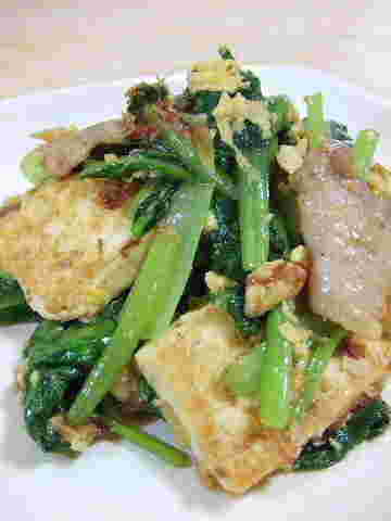 小松菜と豆腐のチャンプル