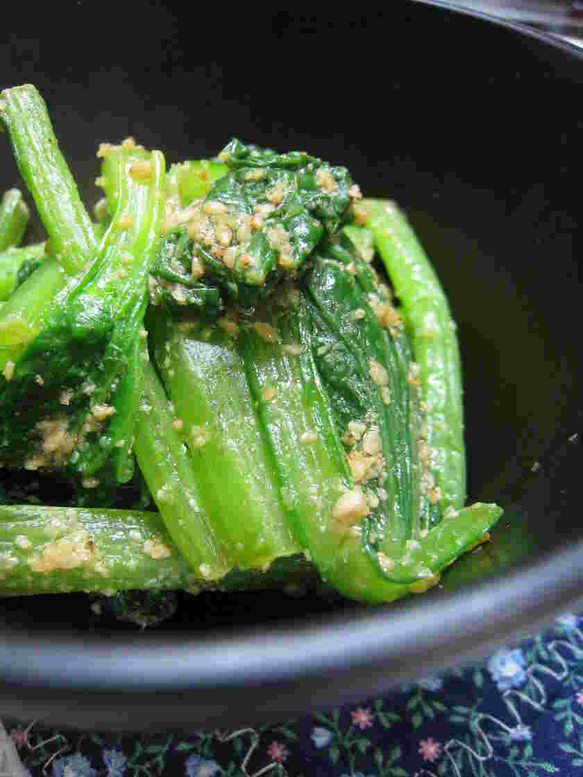 小松菜のわさび醤油和え