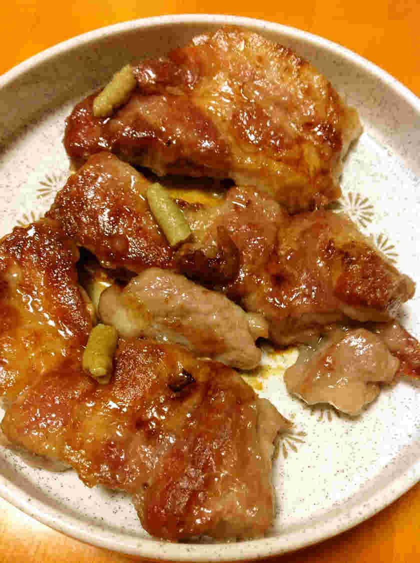 わさび醤油の豚肩ロース焼き