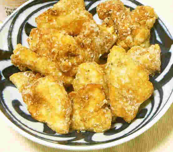 冷凍マグロの竜田揚げ