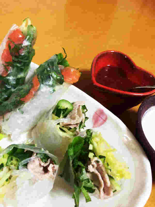 生春巻きの梅マヨタレ