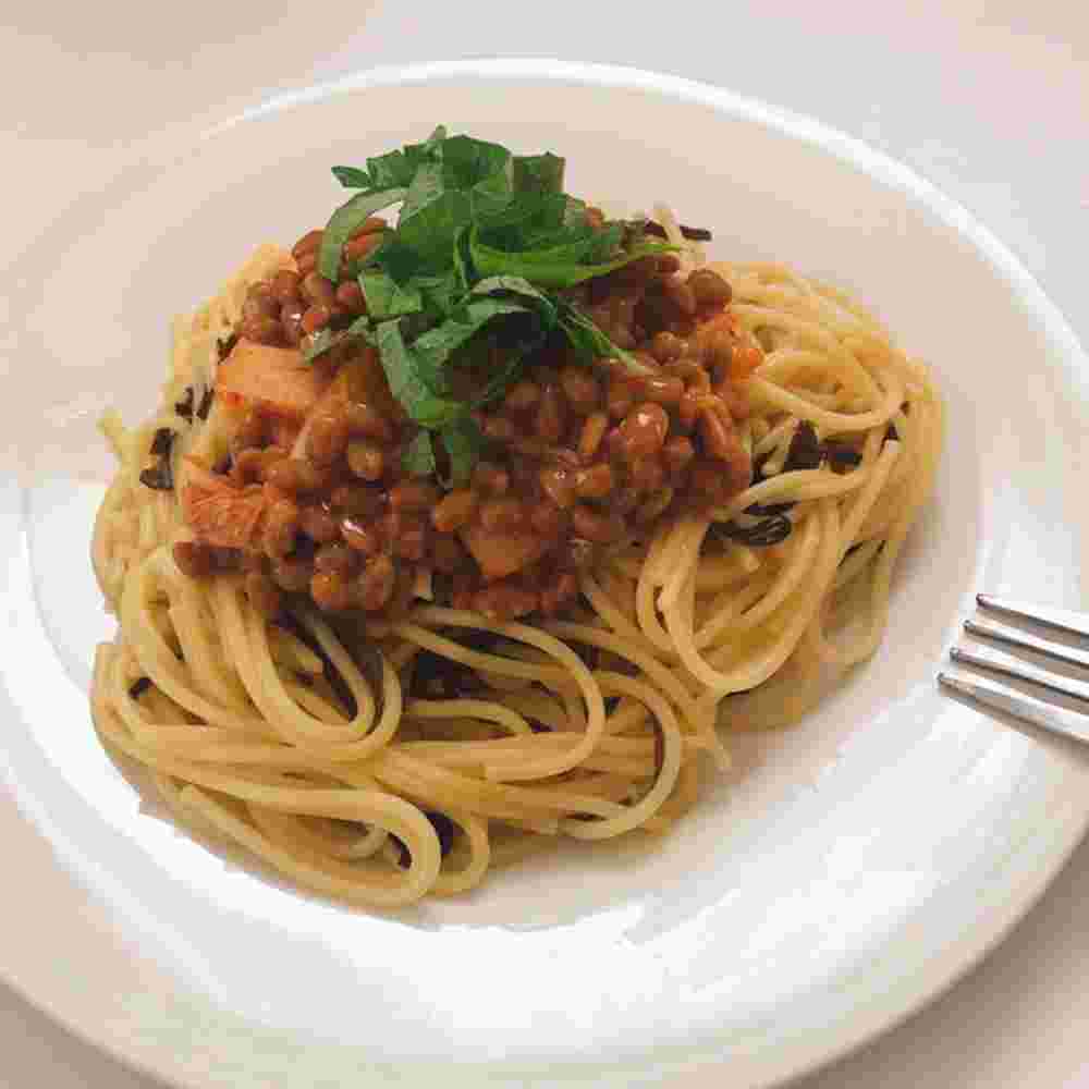 納豆キムチパスタ