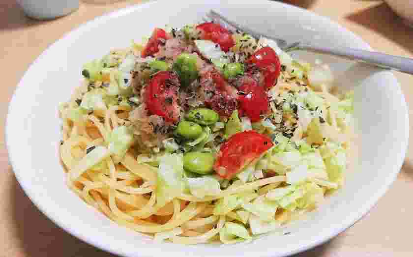大根とキャベツのさっぱりパスタ