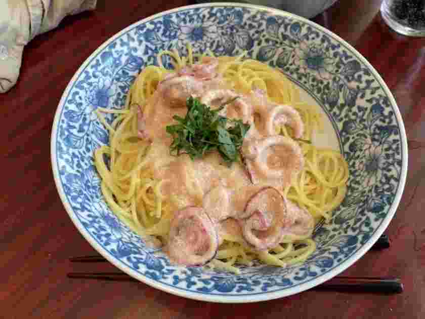 イカとタラコのクリームパスタ
