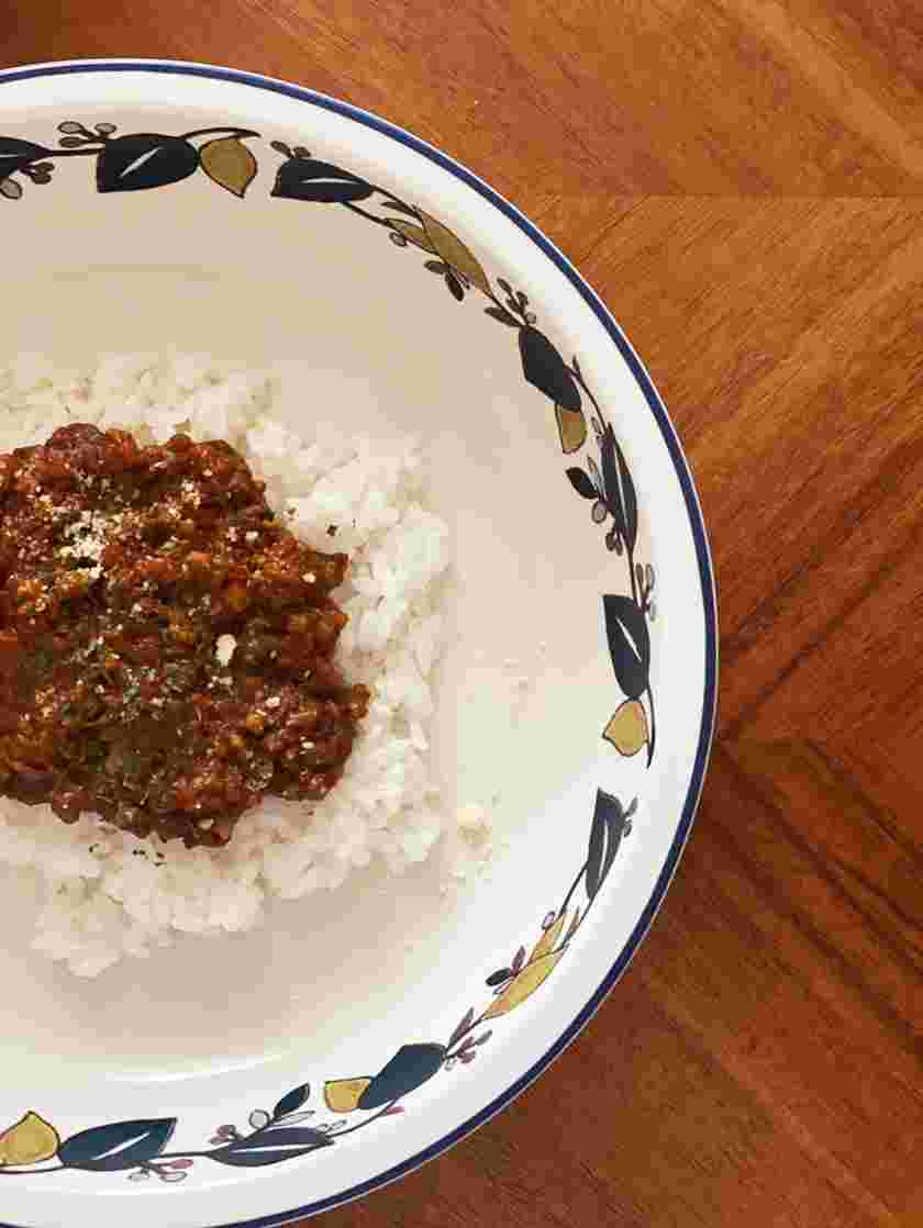 水なしで作るトマト缶のキーマカレー