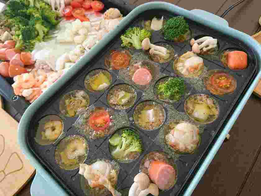 ブルーノのたこ焼きプレートで作るアヒージョ