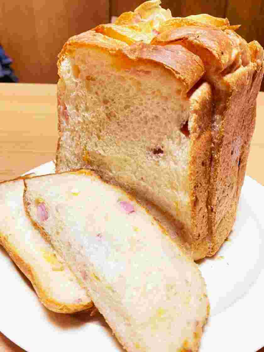 ホームベーカリーで作るベーコンチーズパン