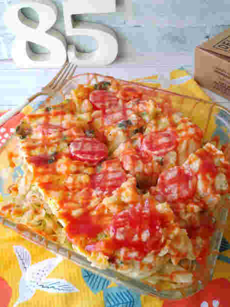 レンジとタッパーで作る野菜たっぷりオムレツ