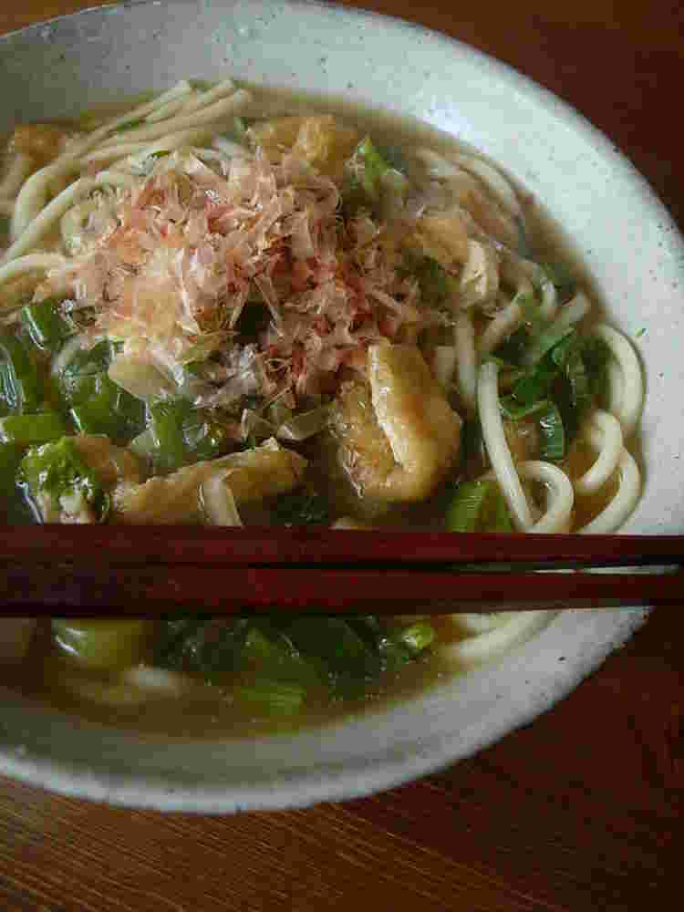 ネギと生姜の温かいトロトロうどん