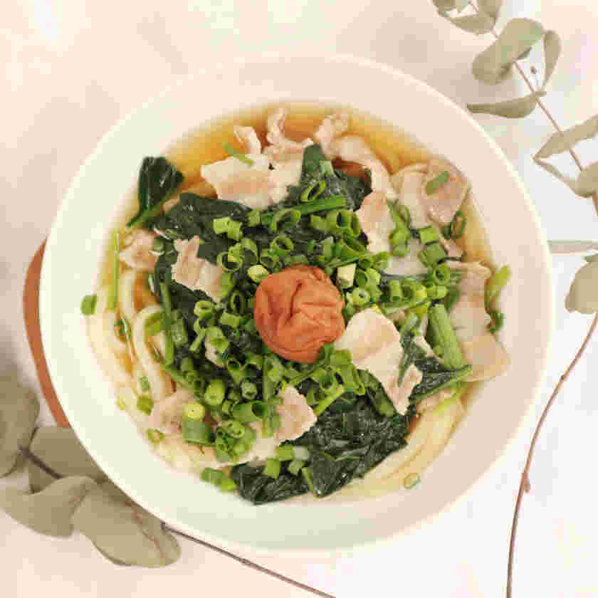 簡単に作れる梅豚うどん