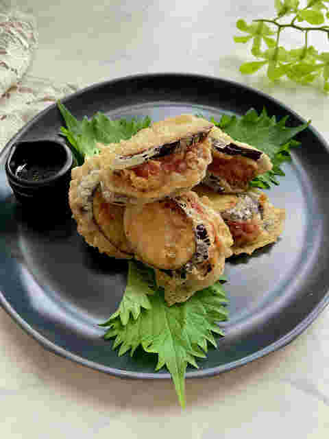 揚げ物料理のなすとひき肉を使った挟み揚げ