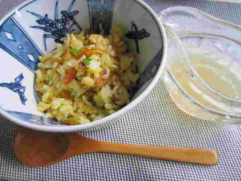 カリカリにんにくの冷たいスープチャーハン