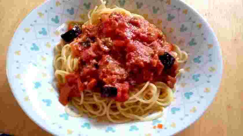 ラタトゥイユをアレンジしたツナパスタ