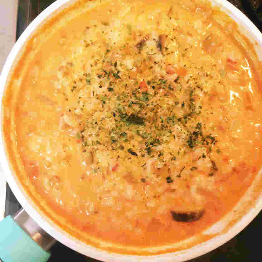 ラタトゥイユをアレンジしたクリームリゾット