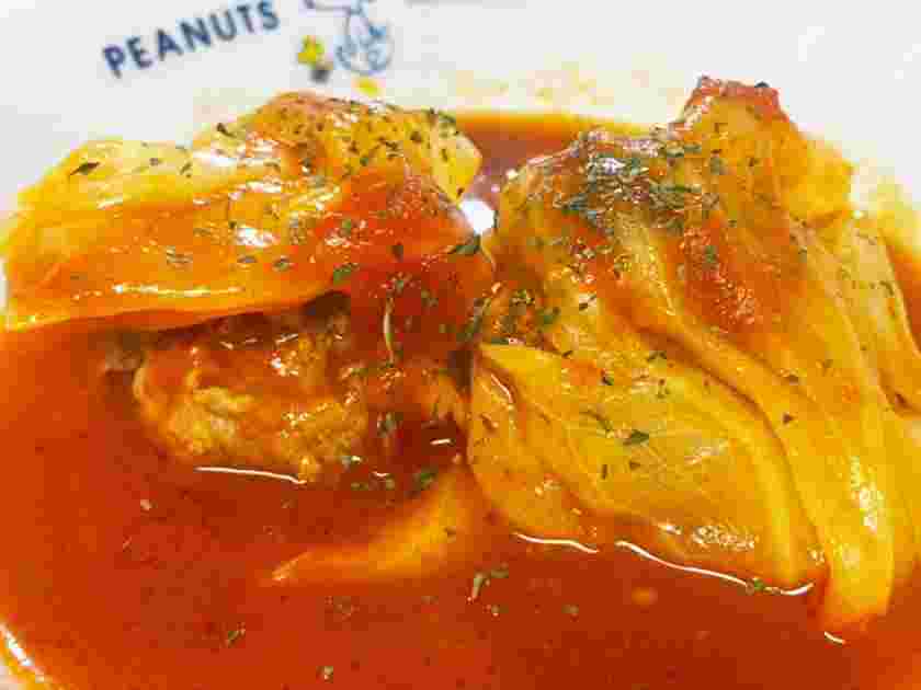 トマト缶でロールキャベツ