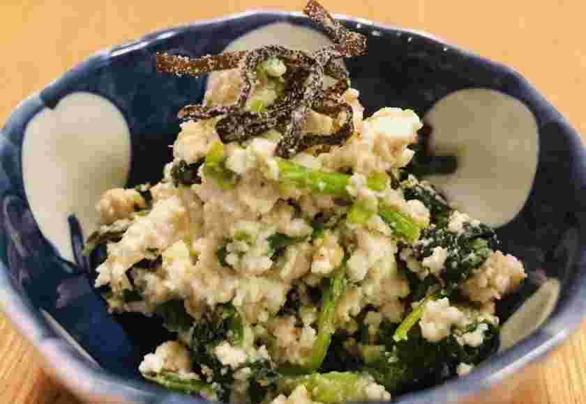 一品料理におすすめのほうれん草と塩昆布の白和え