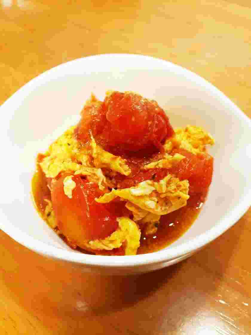 完熟トマトと玉子のオイスターソース炒め