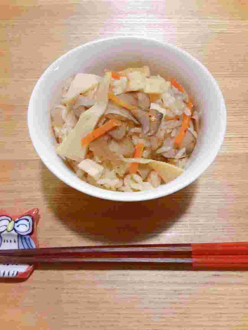 人気の菊芋とたけのこの炊き込みご飯