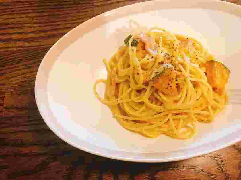 生クリームのカボチャパスタ