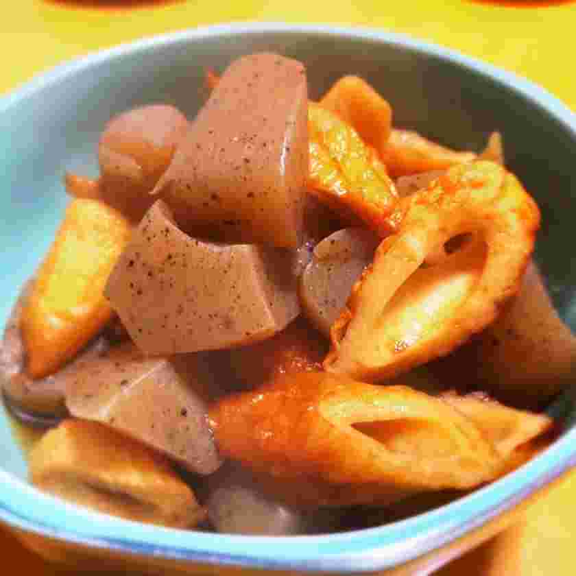 こんにゃくとちくわの煮物おかず