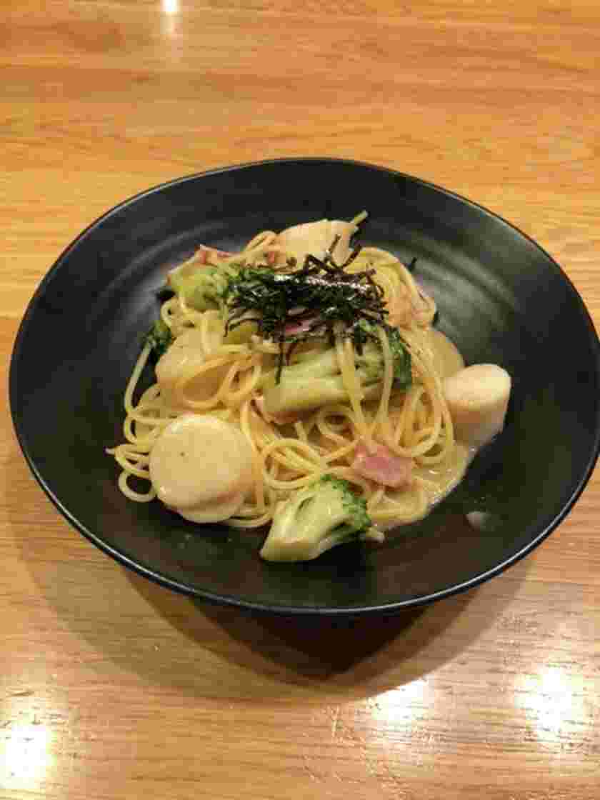 ホタテとブロッコリーのわさびマヨネーズパスタ