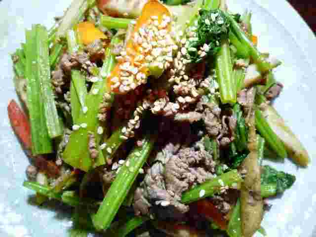 若ごぼうと牛肉のきんぴら