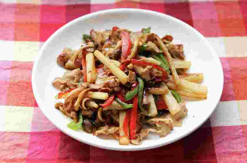 山芋と豚肉のオイスター炒め