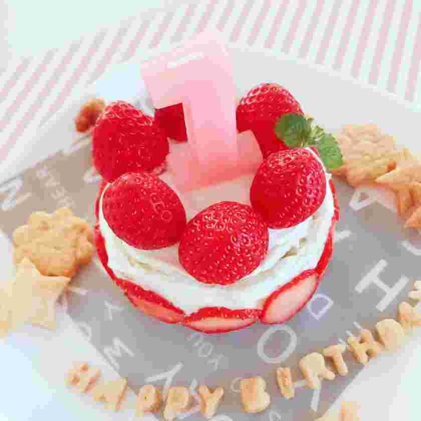 塩せんべいで作る1歳の誕生日ケーキ