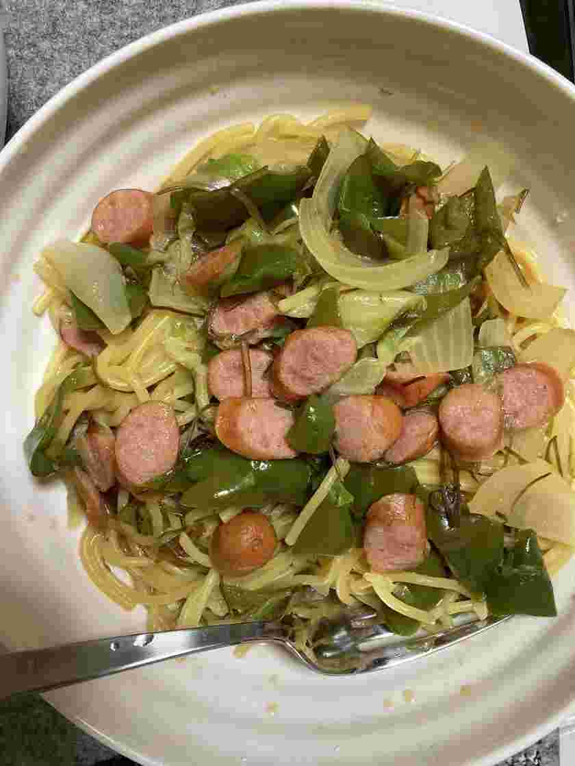 ピーマンとウインナーの和風パスタ