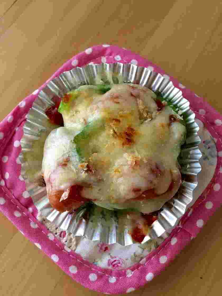 ピーマンとウインナーのピザ風焼き