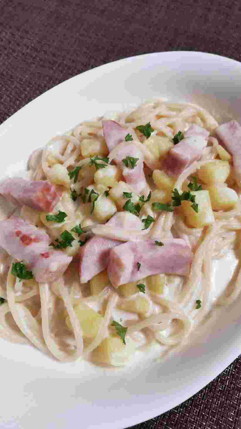 じゃがいもクリームのパスタ