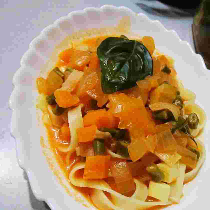 じゃがいものトマトジュースパスタ
