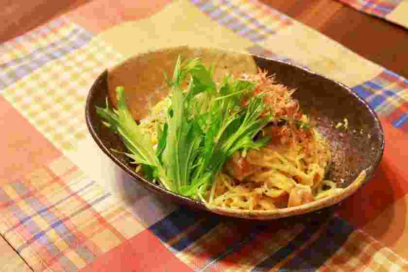 豆乳鍋のしめに作ったカルボナーラスパゲッティ