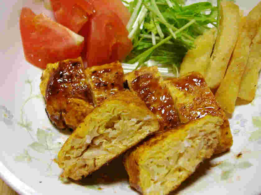 お弁当に合うキャベツオムレツ