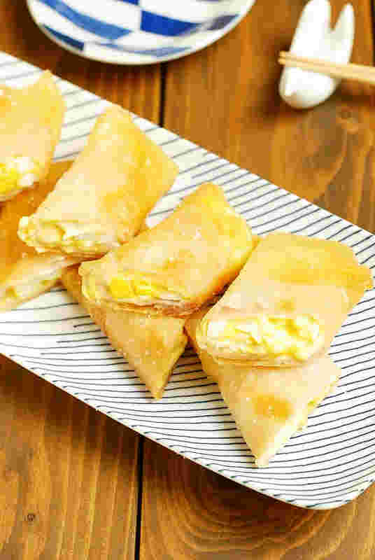 お弁当に合うハム卵チーズの春巻き