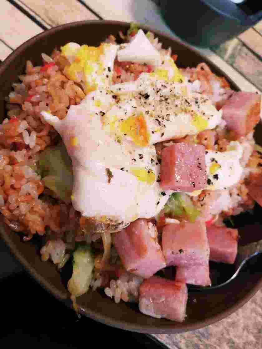 ケイジャンソースのチキンラーメンライス