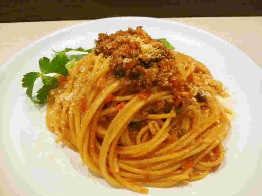 赤味噌を使った和風ボロネーゼパスタ