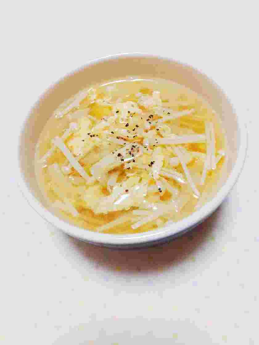ケンタッキーの献立に合うエノキダケの酸辣湯風スープ
