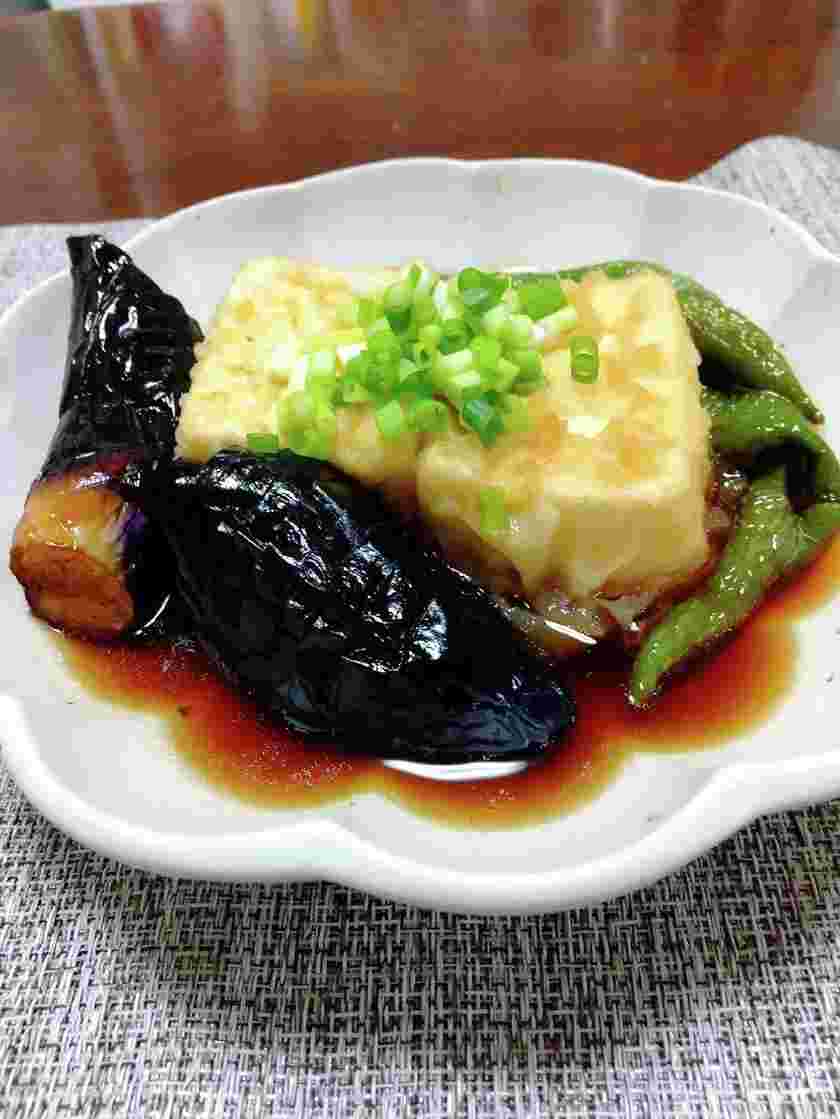 ピーマンの肉詰めに合うおかずの揚げ出し豆腐