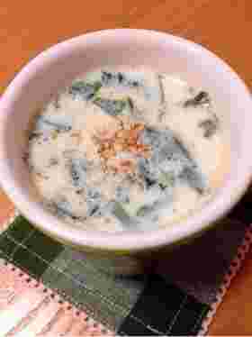 天津飯の献立に合う豆乳中華スープ