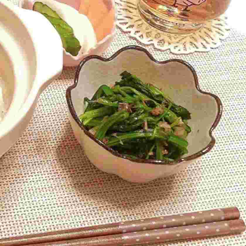 たけのこご飯に合う献立（ほうれん草のおかか和え）