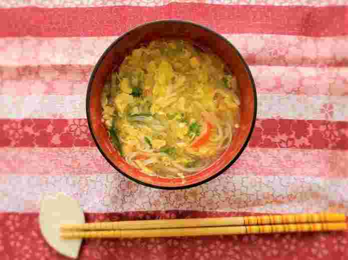 たけのこご飯に合う献立（かき玉汁）