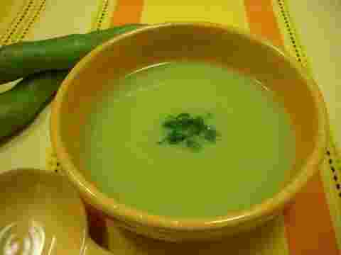 たけのこご飯に合う献立（空豆のすり流し）