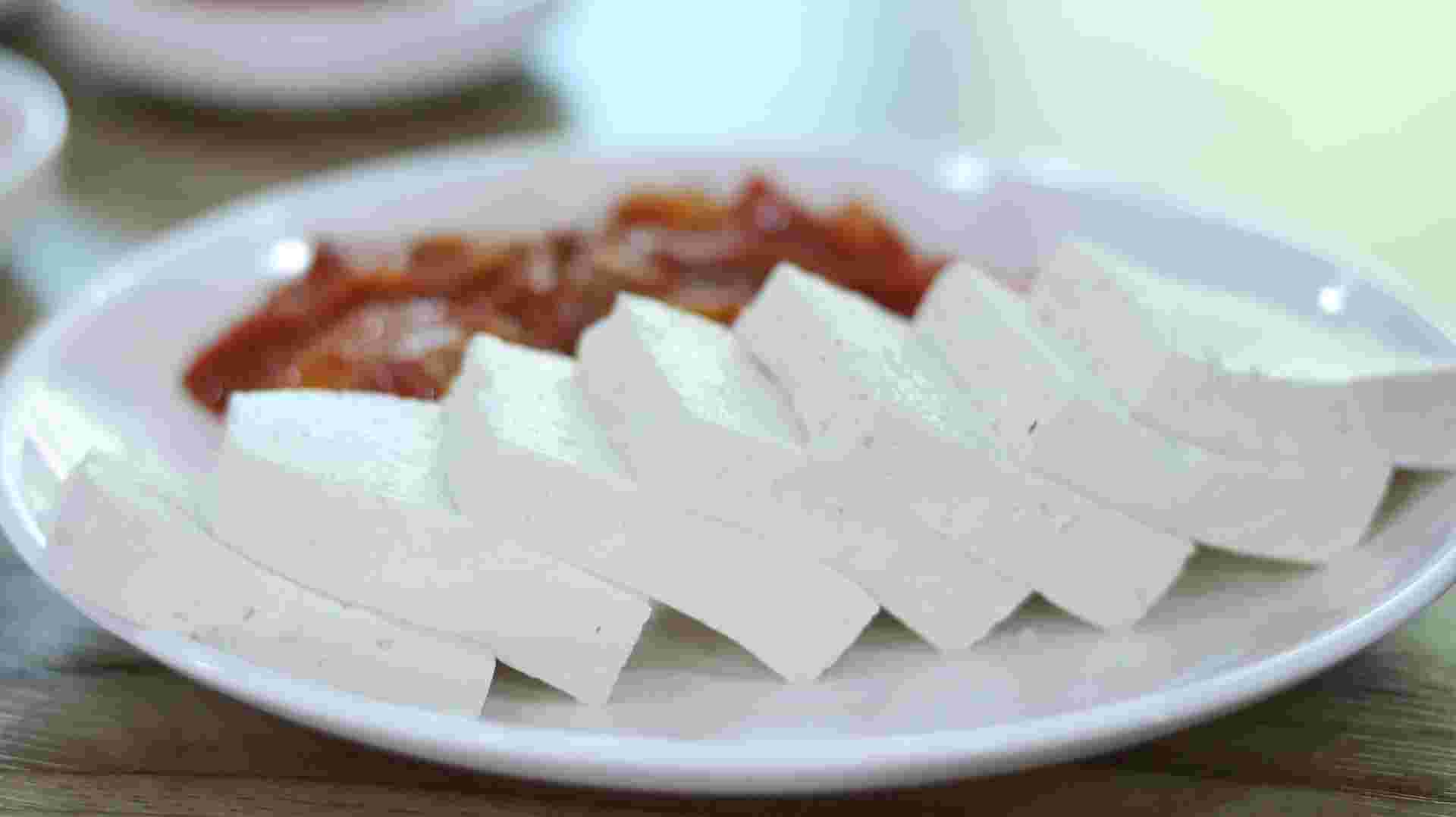 薄く切った豆腐