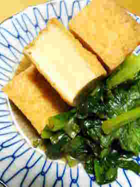 つくねの献立に合う小松菜と厚揚げの簡単煮