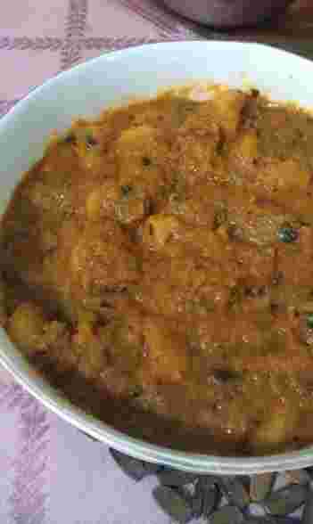 青いバナナを使ったバナナカレー
